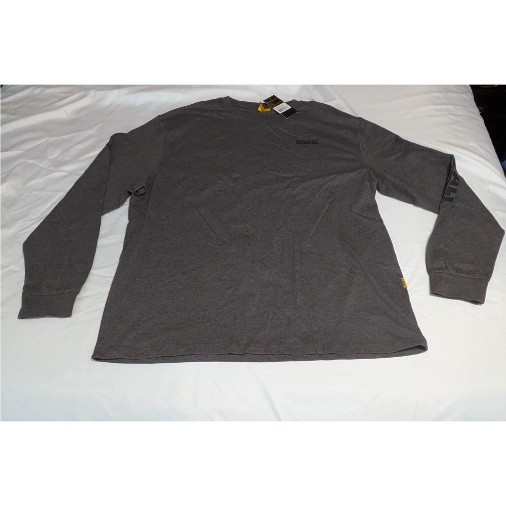DEWALT Long Sleeve T-Shirt Mens XXL Charcoal NEW Graphic Logo Workwear DXWW50080